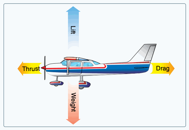 Force vectors during a stabilized climb.