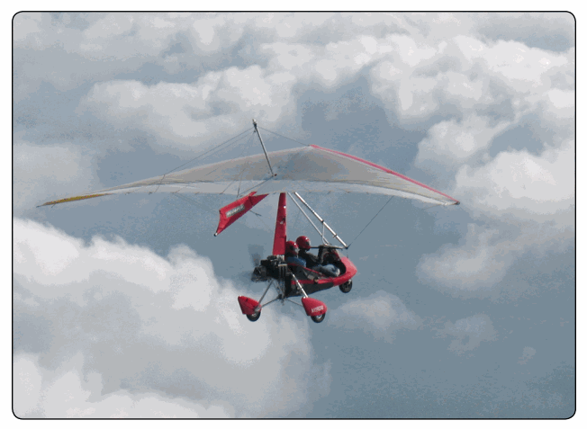 A powered parachute.