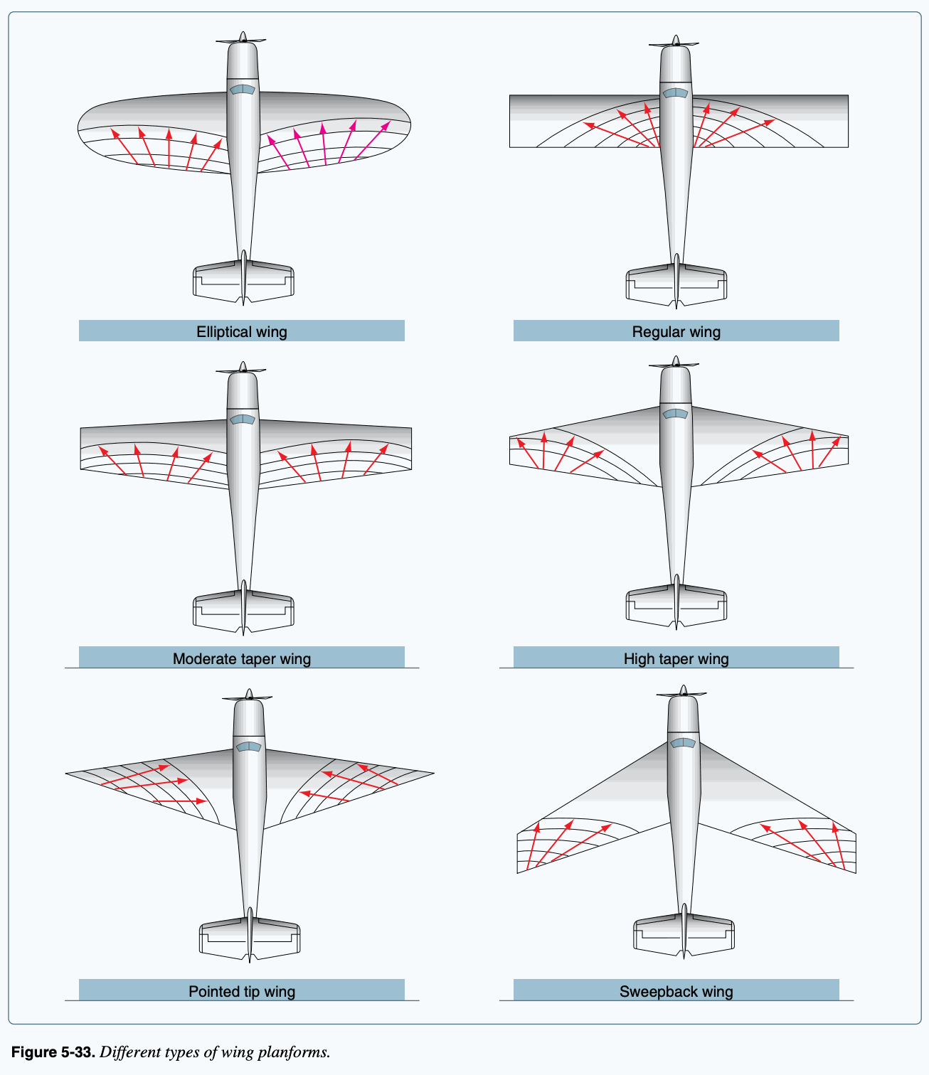 Different types of wing planforms.