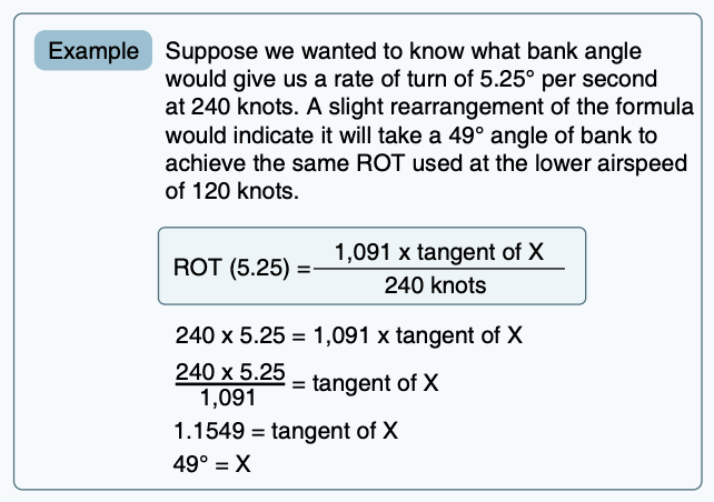 To achieve the same rate of turn of an aircraft traveling at 120 knots, an increase of bank angle is required.